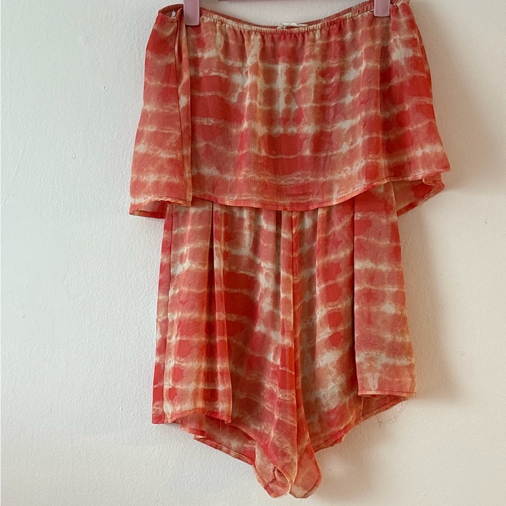 Honey Punch Orange and Cream Romper
